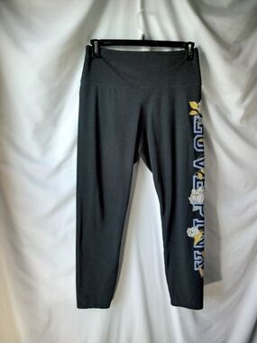 PINK Victoria's Secret Gray Leggings with Side Floral Logo